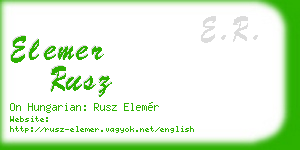 elemer rusz business card